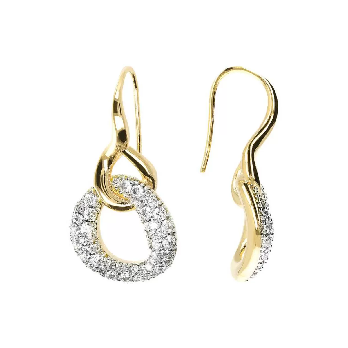 Flash Sale Orecchini Pendenti Dorati Con Pendente In Pave Di Zirconi Orecchini