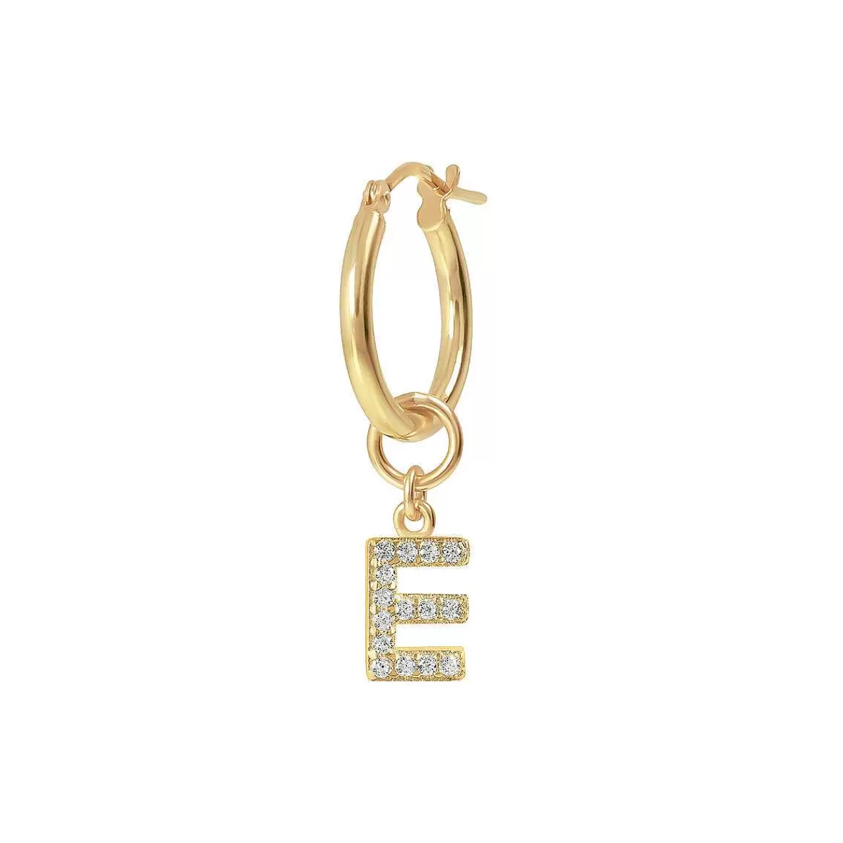 Flash Sale Orecchino Pendente Dorato Con Lettera In Pave Di Zirconi Orecchini