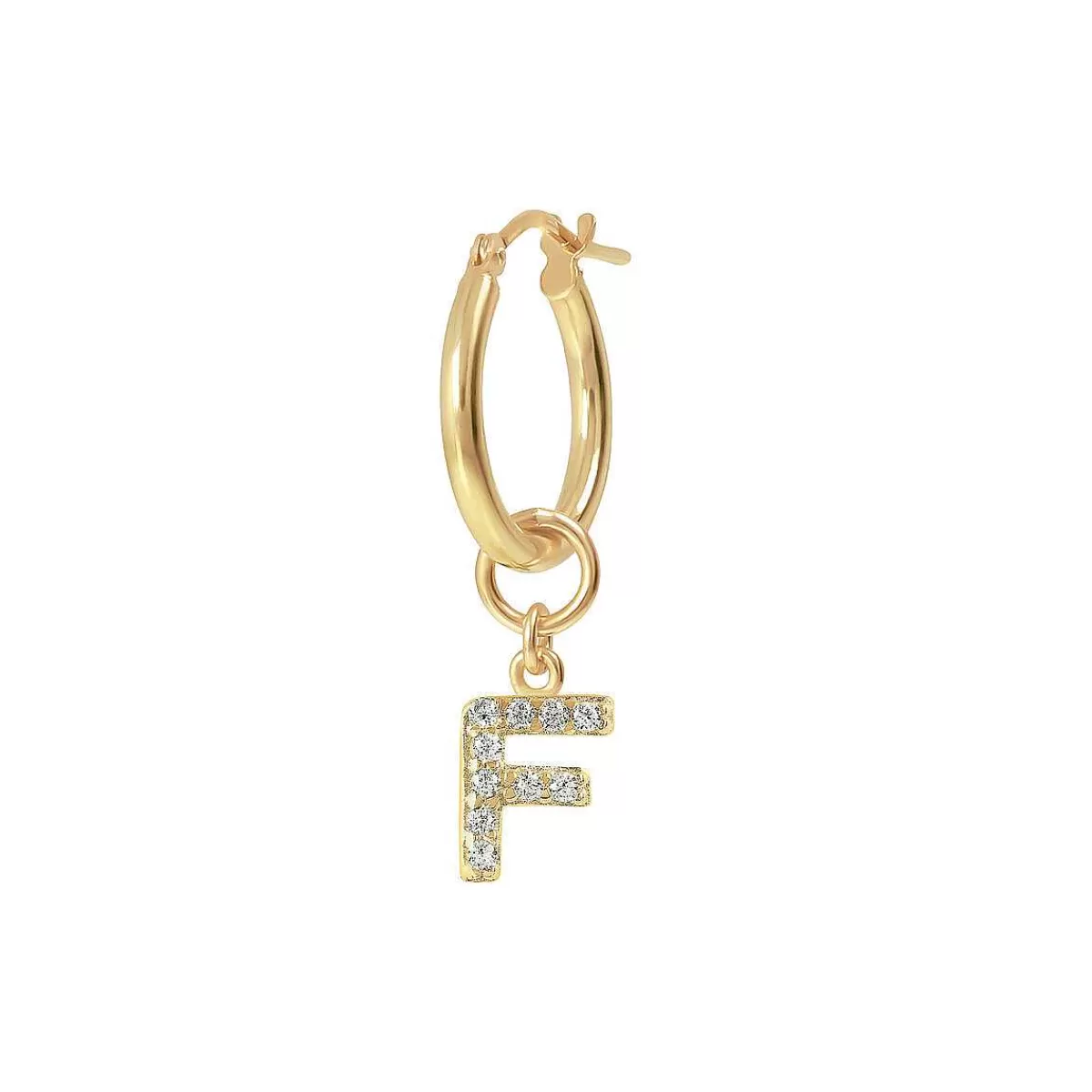 Flash Sale Orecchino Pendente Dorato Con Lettera In Pave Di Zirconi Orecchini