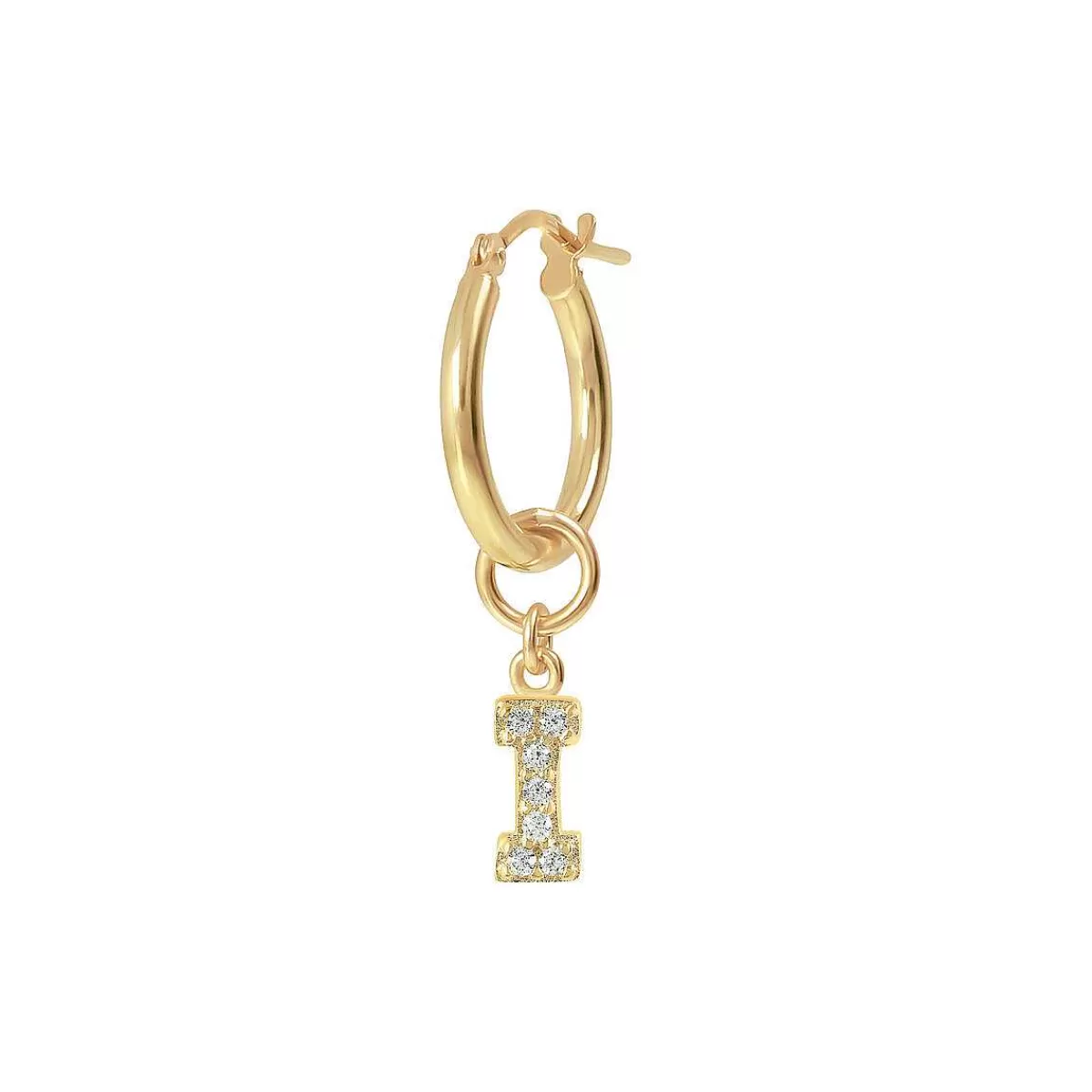 Flash Sale Orecchino Pendente Dorato Con Lettera In Pave Di Zirconi Orecchini
