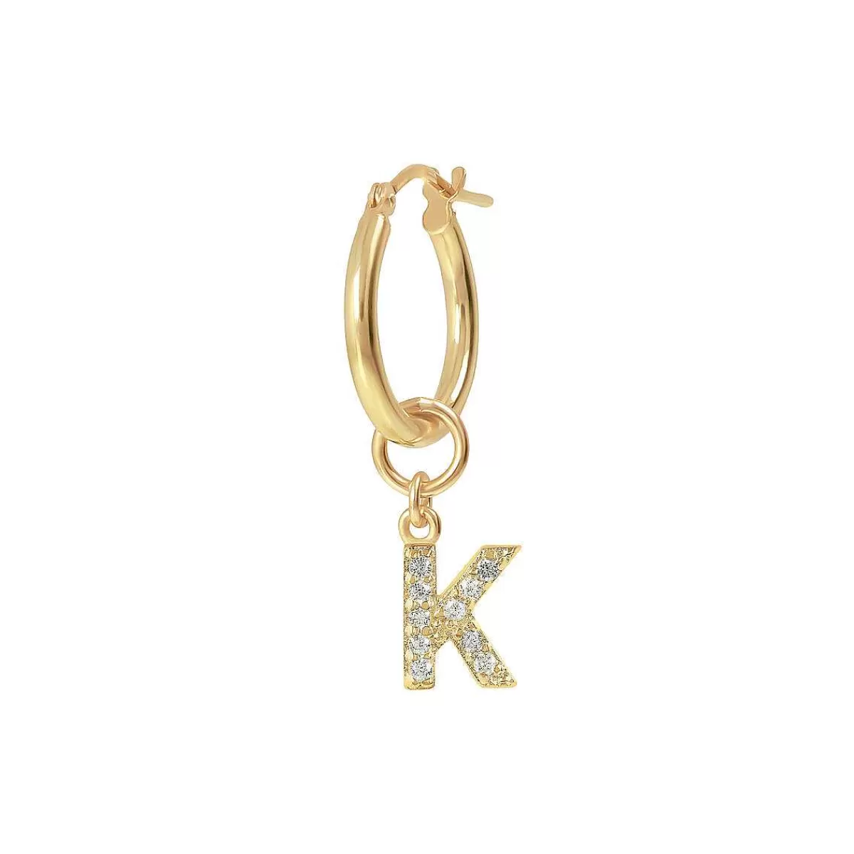 Flash Sale Orecchino Pendente Dorato Con Lettera In Pave Di Zirconi Orecchini