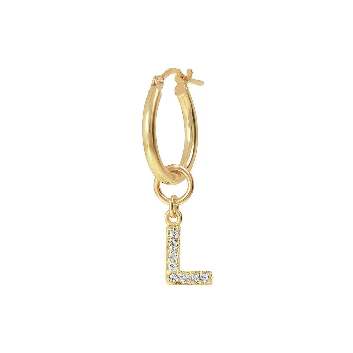 Flash Sale Orecchino Pendente Dorato Con Lettera In Pave Di Zirconi Orecchini