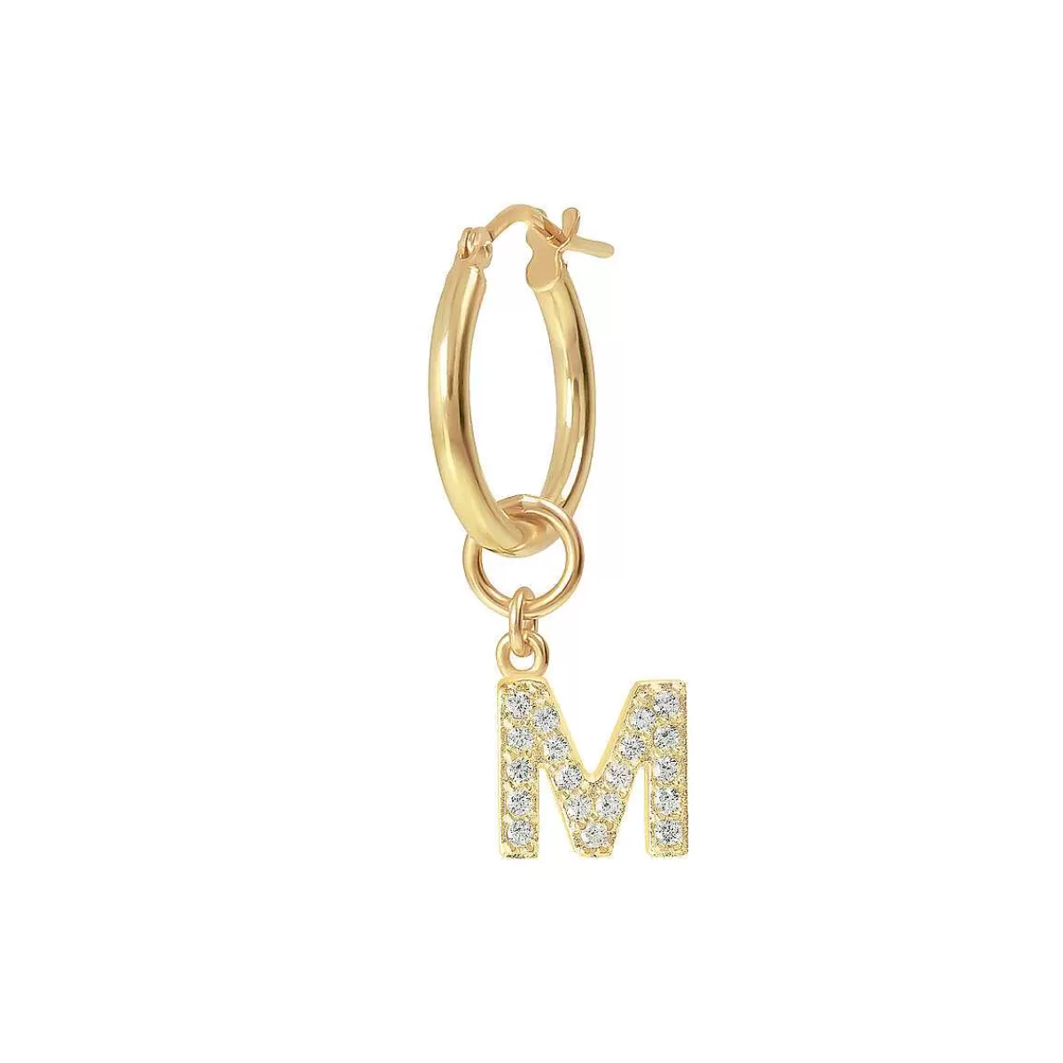 Flash Sale Orecchino Pendente Dorato Con Lettera In Pave Di Zirconi Orecchini
