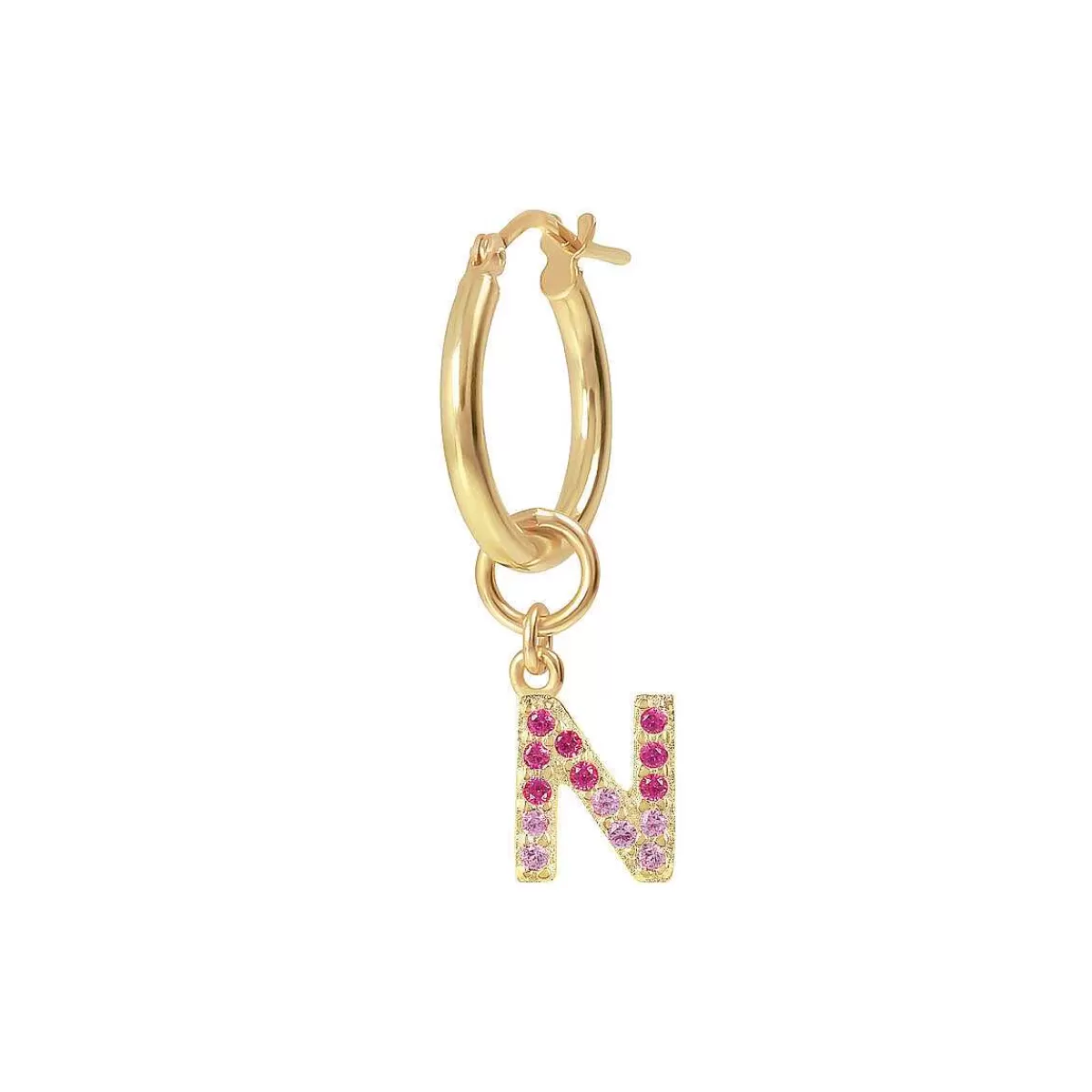 Flash Sale Orecchino Pendente Dorato Con Lettera In Pave Di Zirconi Orecchini