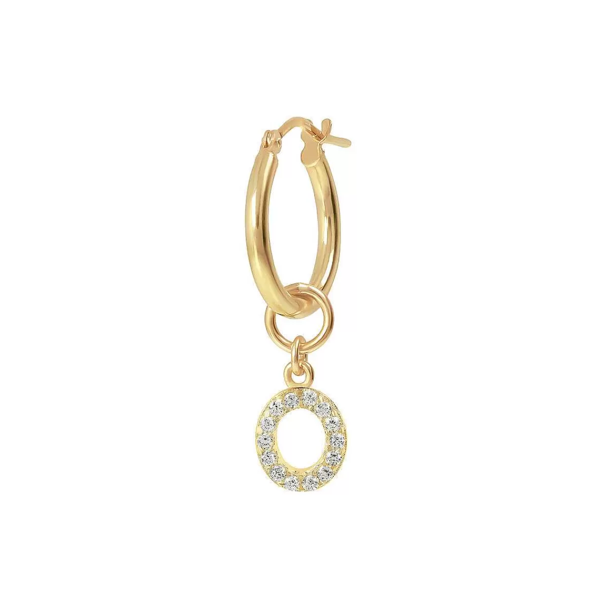 Flash Sale Orecchino Pendente Dorato Con Lettera In Pave Di Zirconi Orecchini