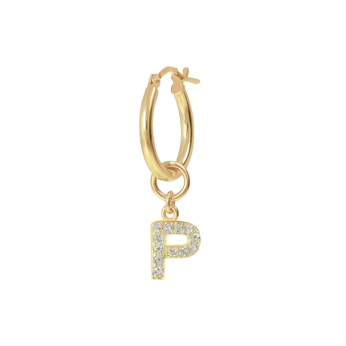 Flash Sale Orecchino Pendente Dorato Con Lettera In Pave Di Zirconi Orecchini