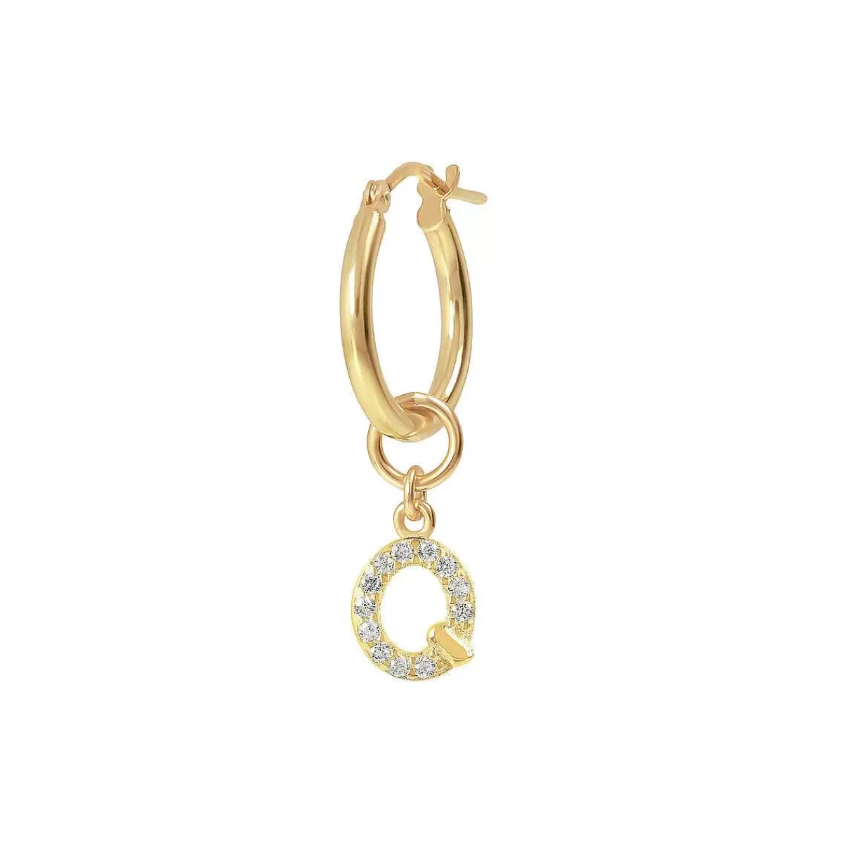 Flash Sale Orecchino Pendente Dorato Con Lettera In Pave Di Zirconi Orecchini