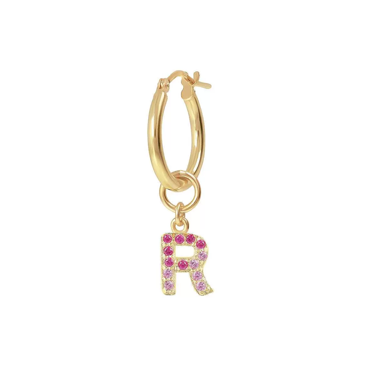 Flash Sale Orecchino Pendente Dorato Con Lettera In Pave Di Zirconi Orecchini