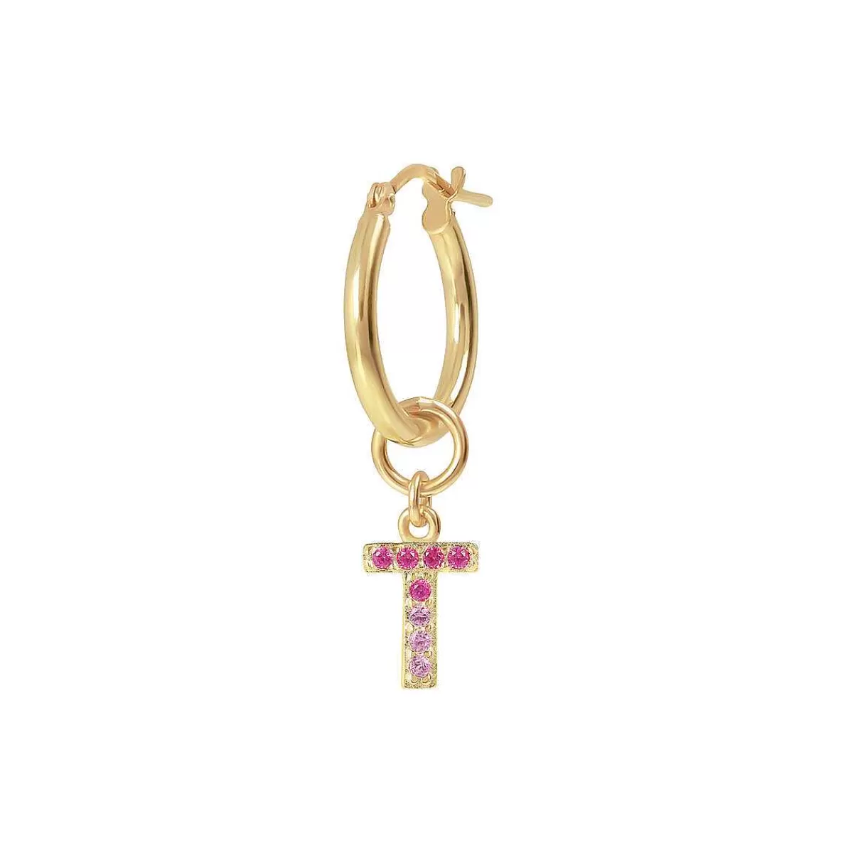 Flash Sale Orecchino Pendente Dorato Con Lettera In Pave Di Zirconi Orecchini
