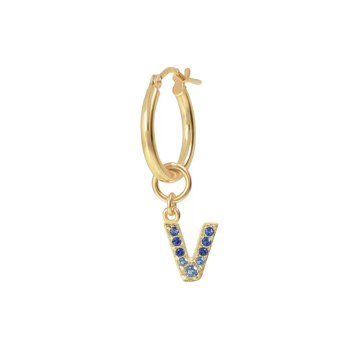 Flash Sale Orecchino Pendente Dorato Con Lettera In Pave Di Zirconi Orecchini
