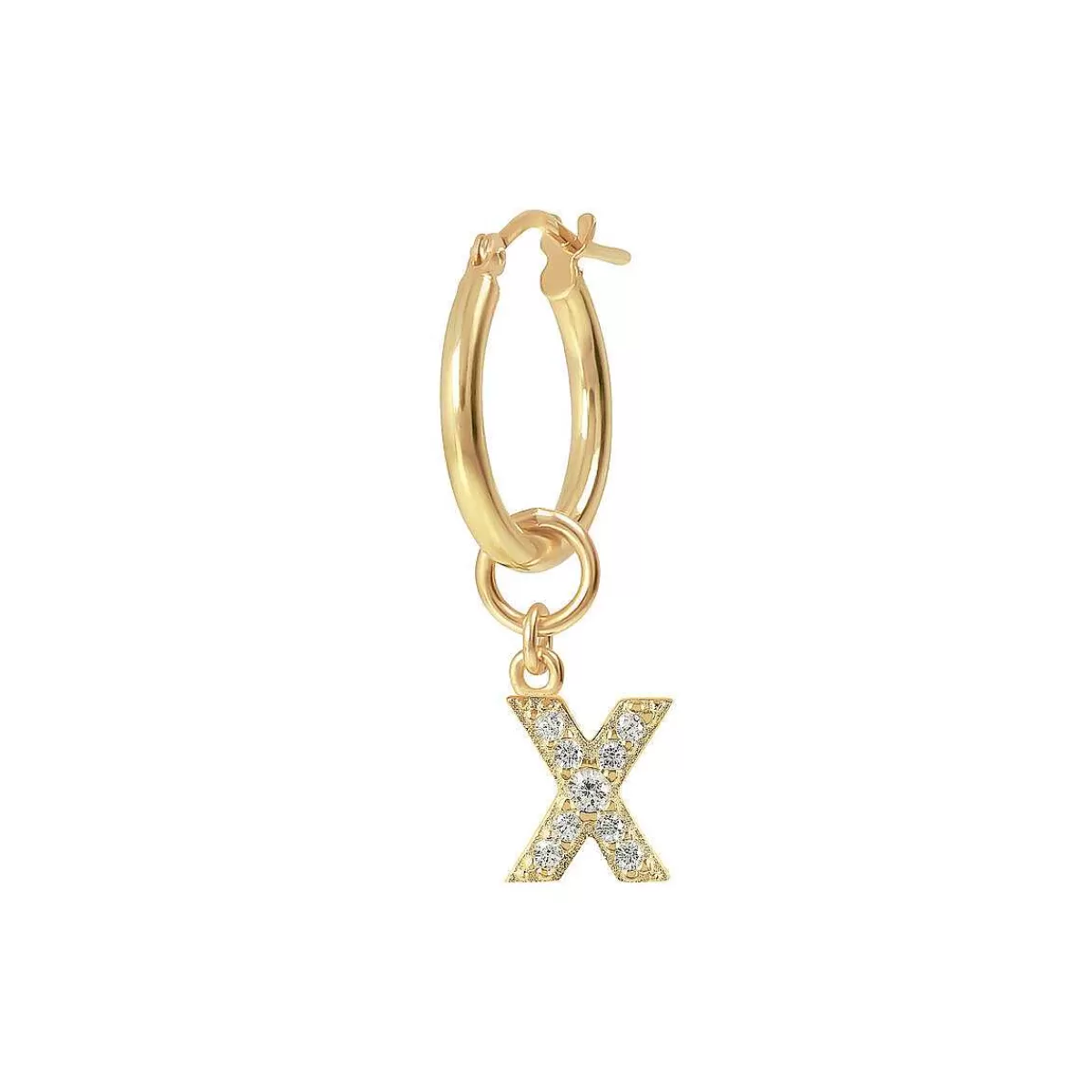 Flash Sale Orecchino Pendente Dorato Con Lettera In Pave Di Zirconi Orecchini